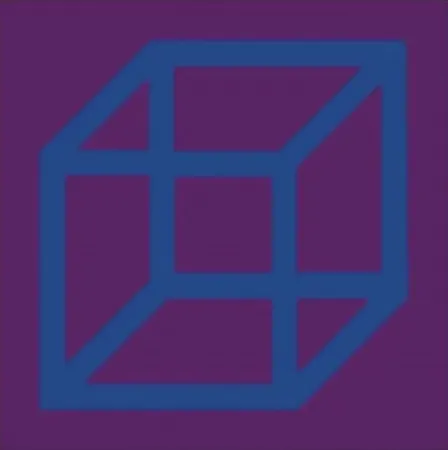 油毡版画 Lewitt - Cubes in Color on Color (Purple/Blue)
