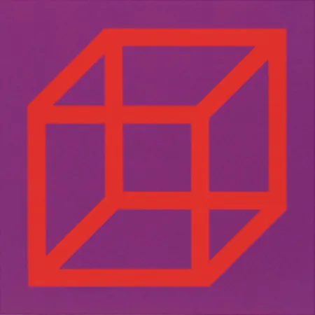 油毡版画 Lewitt - Cubes in Color on Color (Purple/Red)