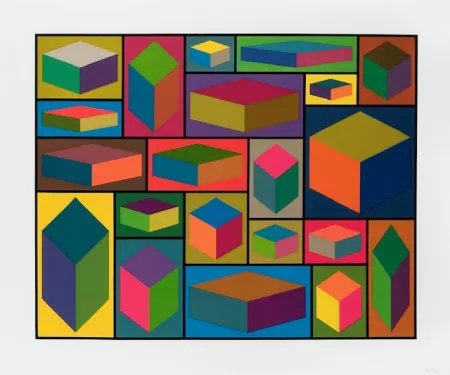 油毡版画 Lewitt - Distorted cubes  - planche 2