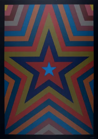 丝网印刷 Lewitt - Five Pointed Star with Color Bands