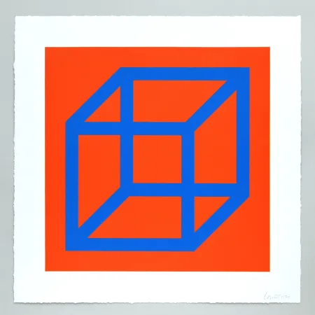 油毡版画 Lewitt - Open Cube in Color on Color Plate 11
