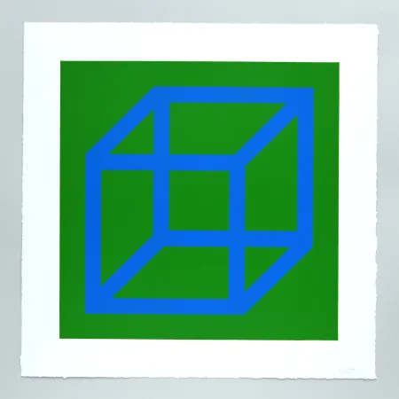 油毡版画 Lewitt - Open Cube in Color on Color Plate 12
