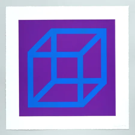 油毡版画 Lewitt - Open Cube in Color on Color Plate 13