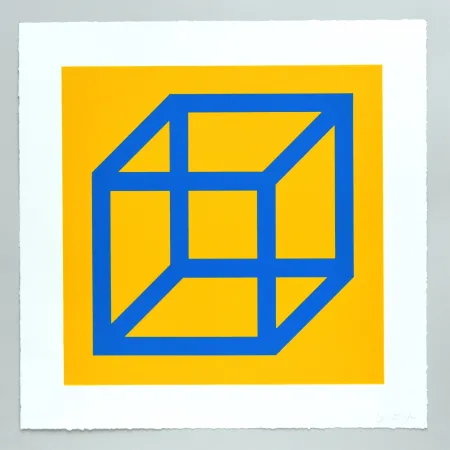 油毡版画 Lewitt - Open Cube in Color on Color Plate 15