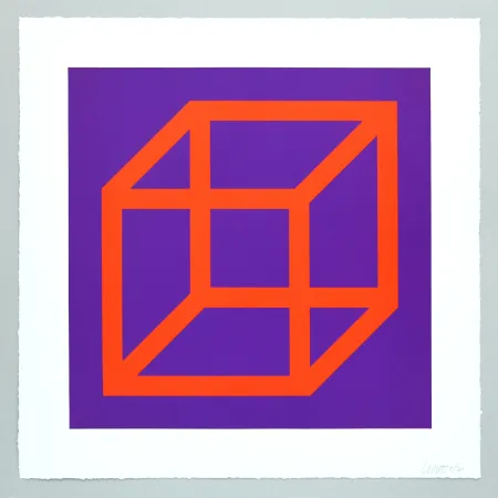 油毡版画 Lewitt - Open Cube in Color on Color Plate 17