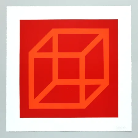 油毡版画 Lewitt - Open Cube in Color on Color Plate 18