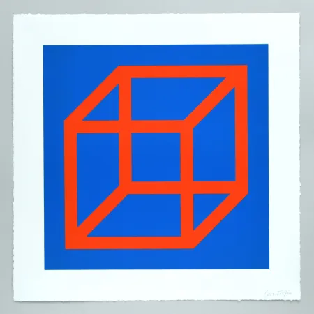 油毡版画 Lewitt - Open Cube in Color on Color Plate 20