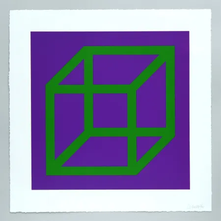 油毡版画 Lewitt - Open Cube in Color on Color Plate 21