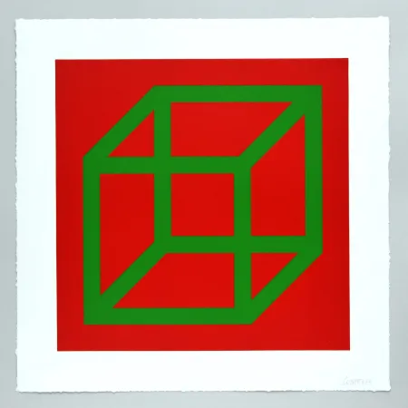 油毡版画 Lewitt - Open Cube in Color on Color Plate 22