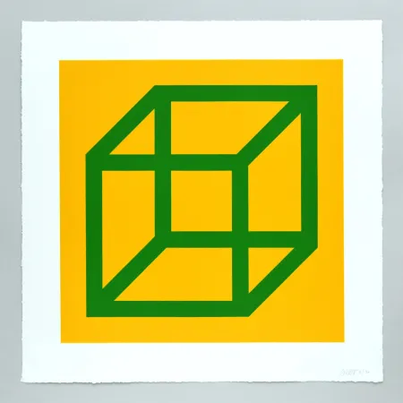油毡版画 Lewitt - Open Cube in Color on Color Plate 23