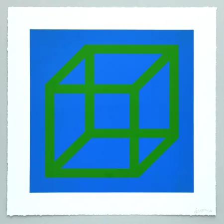 油毡版画 Lewitt - Open Cube in Color on Color Plate 24