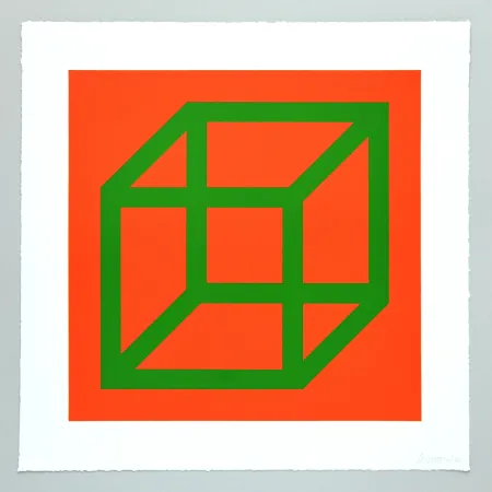 油毡版画 Lewitt - Open Cube in Color on Color Plate 25