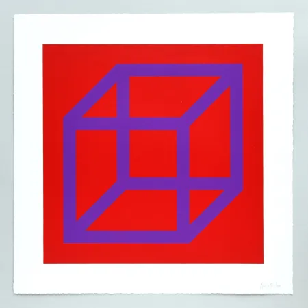 油毡版画 Lewitt - Open Cube in Color on Color Plate 26