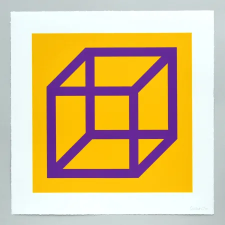 油毡版画 Lewitt - Open Cube in Color on Color Plate 27