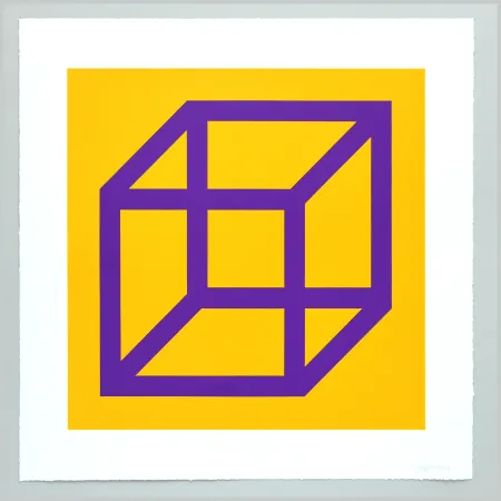 油毡版画 Lewitt - Open Cube in Color on Color Plate 27