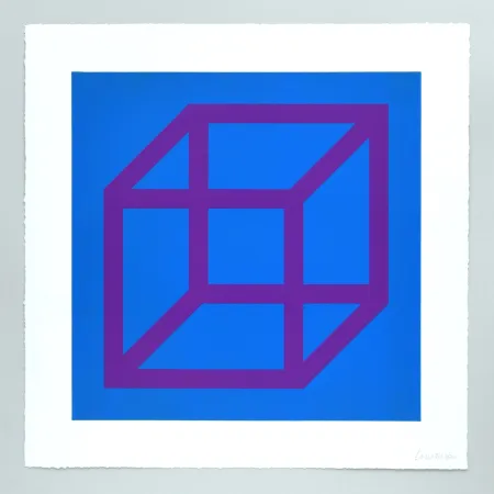 油毡版画 Lewitt - Open Cube in Color on Color Plate 28