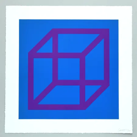 油毡版画 Lewitt - Open Cube in Color on Color Plate 28