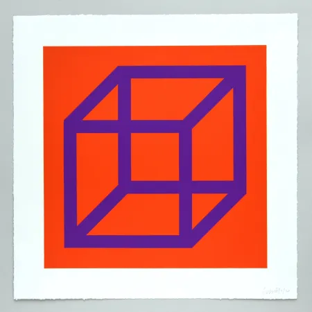 油毡版画 Lewitt - Open Cube in Color on Color Plate 29