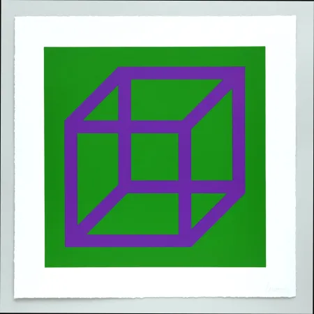 油毡版画 Lewitt - Open Cube in Color on Color Plate 30