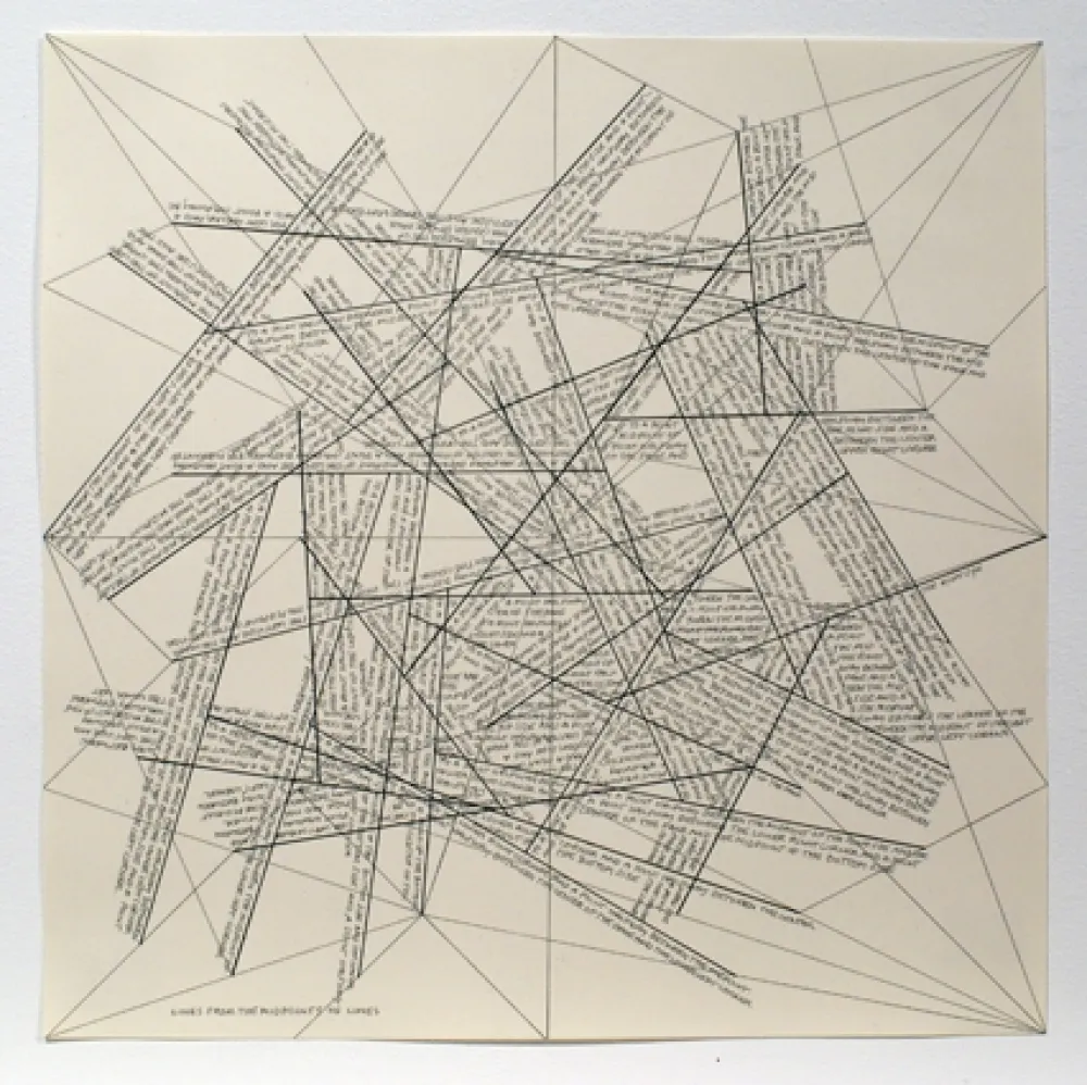 版画 Lewitt - The Location of Lines. Lines from the Midpoints of Lines.