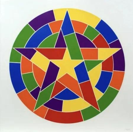 油毡版画 Lewitt - Tondo 1 (3 point star)