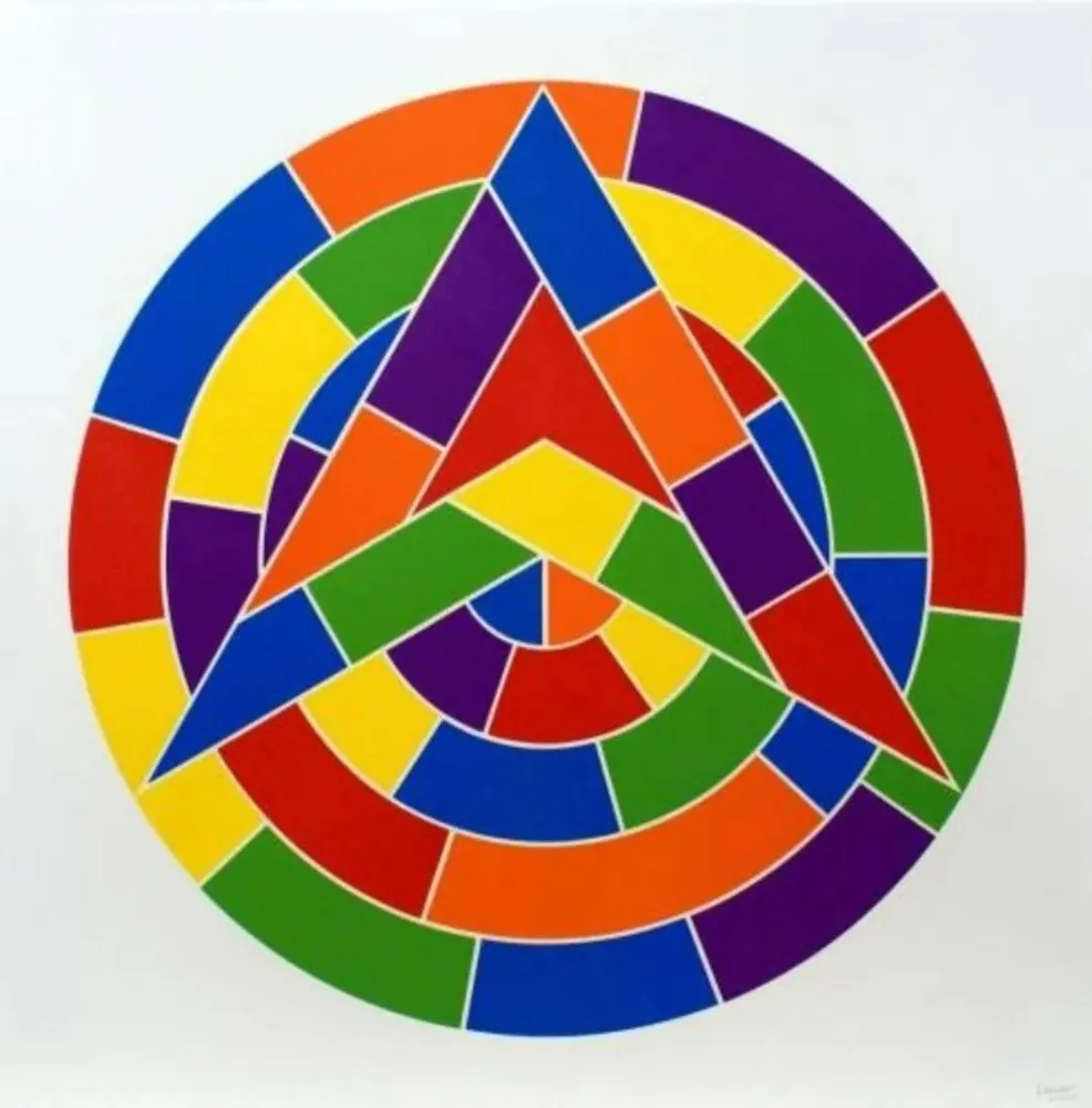 油毡版画 Lewitt - Tondo 1 (3 point star)