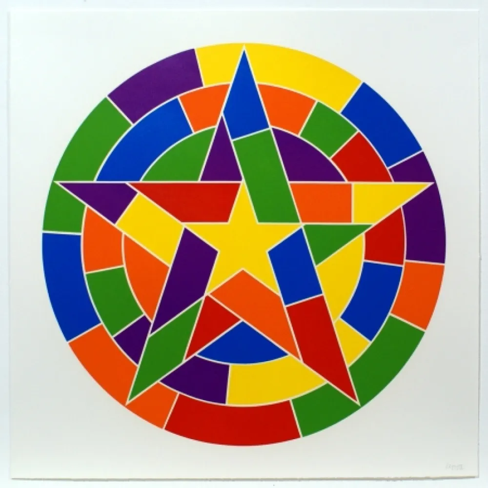 油毡版画 Lewitt - Tondo 3 (5 point star)