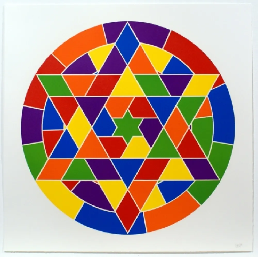 油毡版画 Lewitt - Tondo 4 (6 point star)