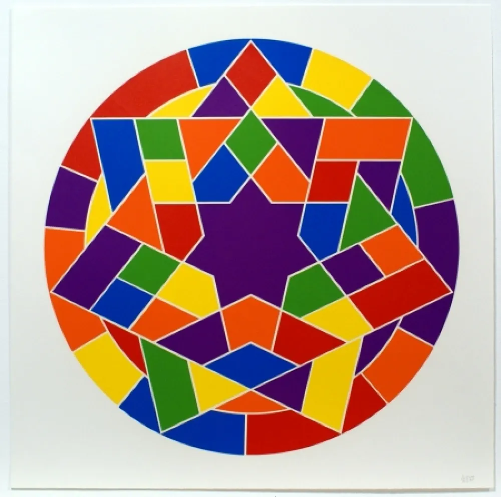 油毡版画 Lewitt - Tondo 5 (7 point star)