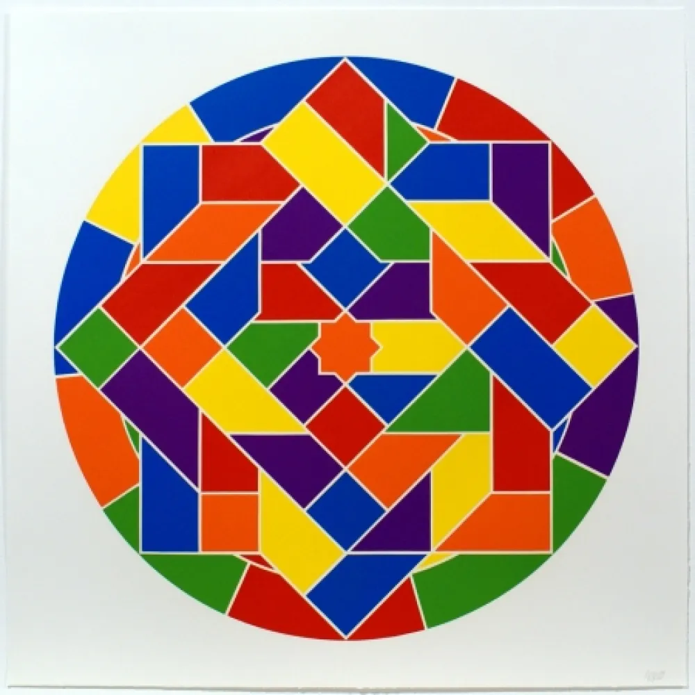 油毡版画 Lewitt - Tondo 6 (8 point star)