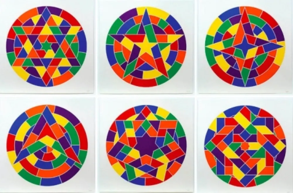 油毡版画 Lewitt - Tondo Stars Set of 6