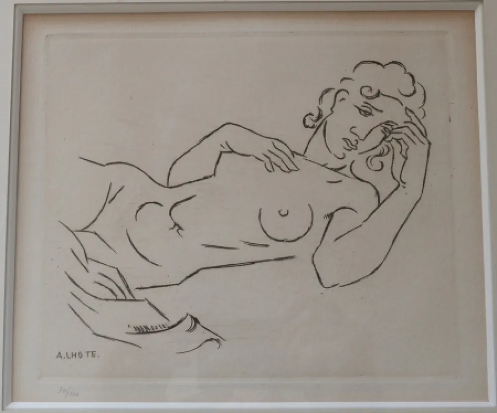 版画 Lhote - Femme allongée