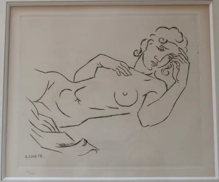 版画 Lhote - Femme allongée