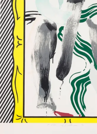 石版画 Lichtenstein - Against apartheid