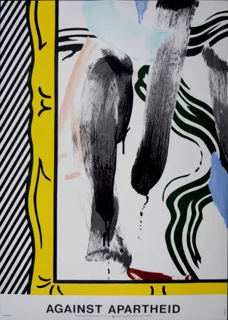 石版画 Lichtenstein - Against Apartheid, 1983 - Scarce first printing!