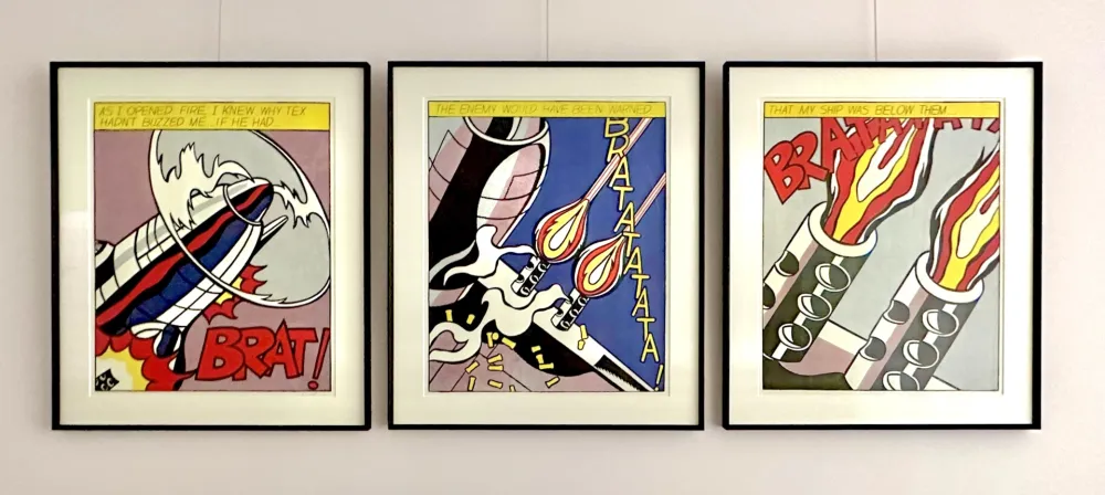 胶版印刷 Lichtenstein - As I opened Fire, signed