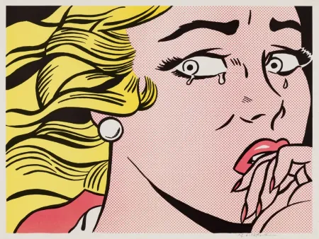 石版画 Lichtenstein - Crying Girl