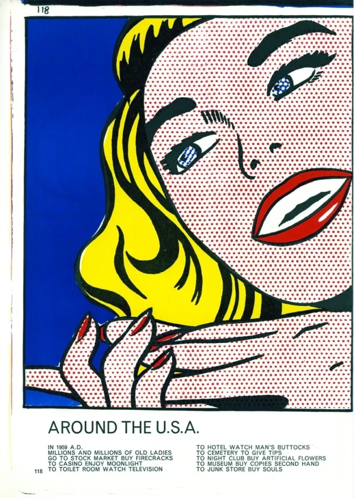 石版画 Lichtenstein - Girl,