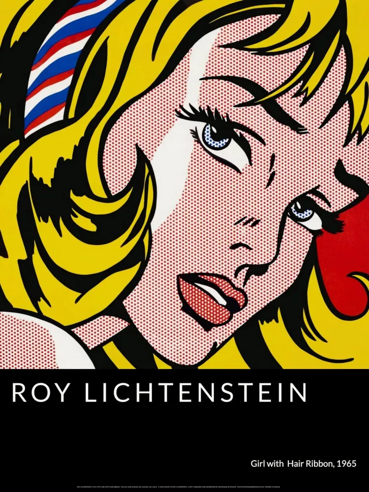 丝网印刷 Lichtenstein - Girl with Hair Ribbon