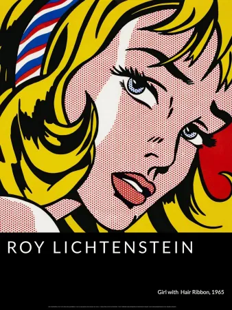 丝网印刷 Lichtenstein - Girl with Hair Ribbon