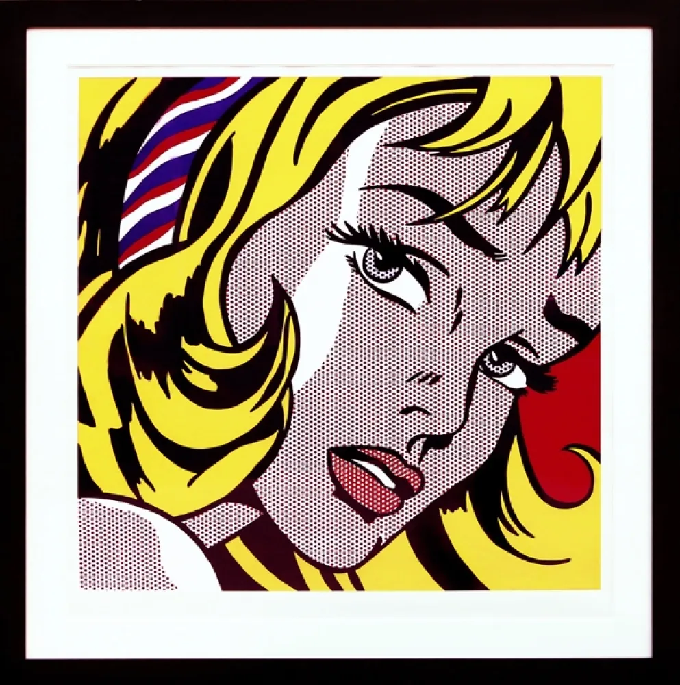 丝网印刷 Lichtenstein - Girl with Hair Ribbon