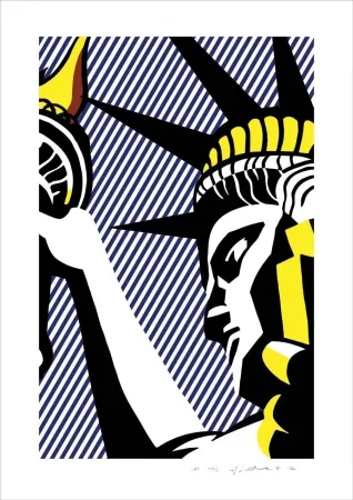 石版画 Lichtenstein - I love liberty