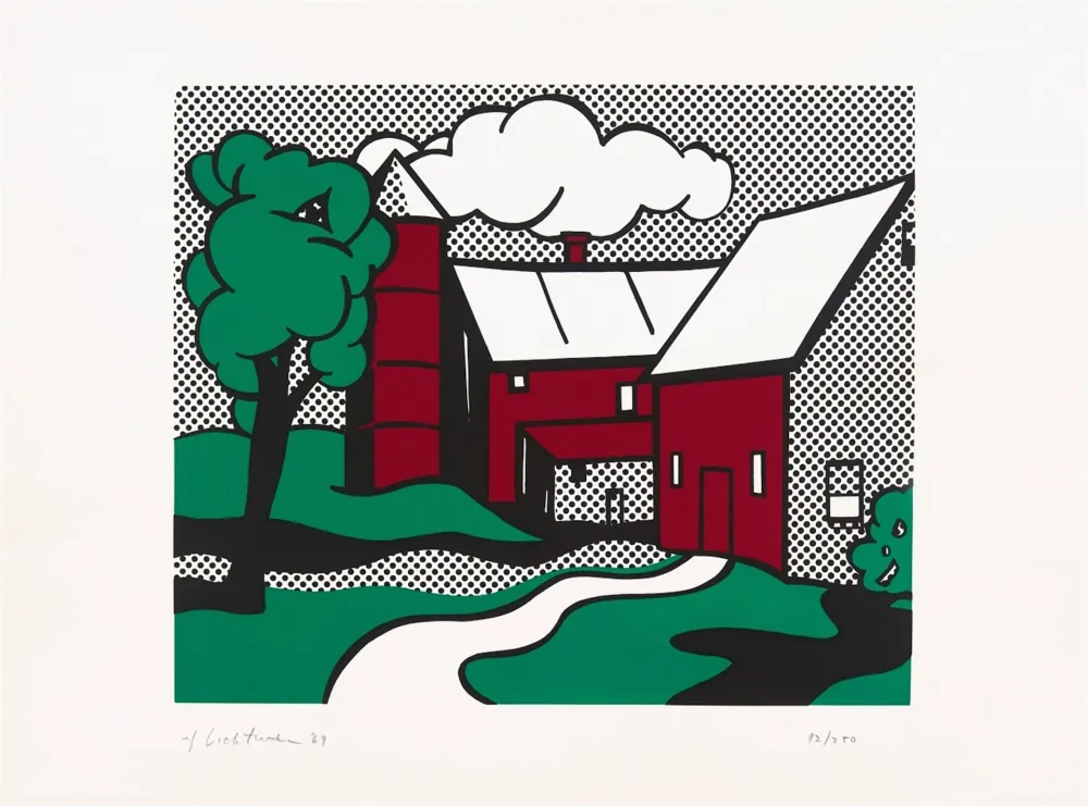 丝网印刷 Lichtenstein - Red Barn