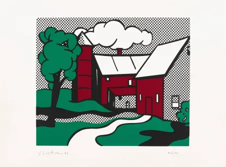 丝网印刷 Lichtenstein - Red Barn