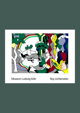 丝网印刷 Lichtenstein - Roy Lichtenstein: 'Landscape with Figures and Rainbow' 1989 Offset-serigraph