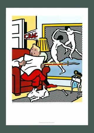 石版画 Lichtenstein - Roy Lichtenstein: 'Tintin Reading' 1994 Offset-lithograph