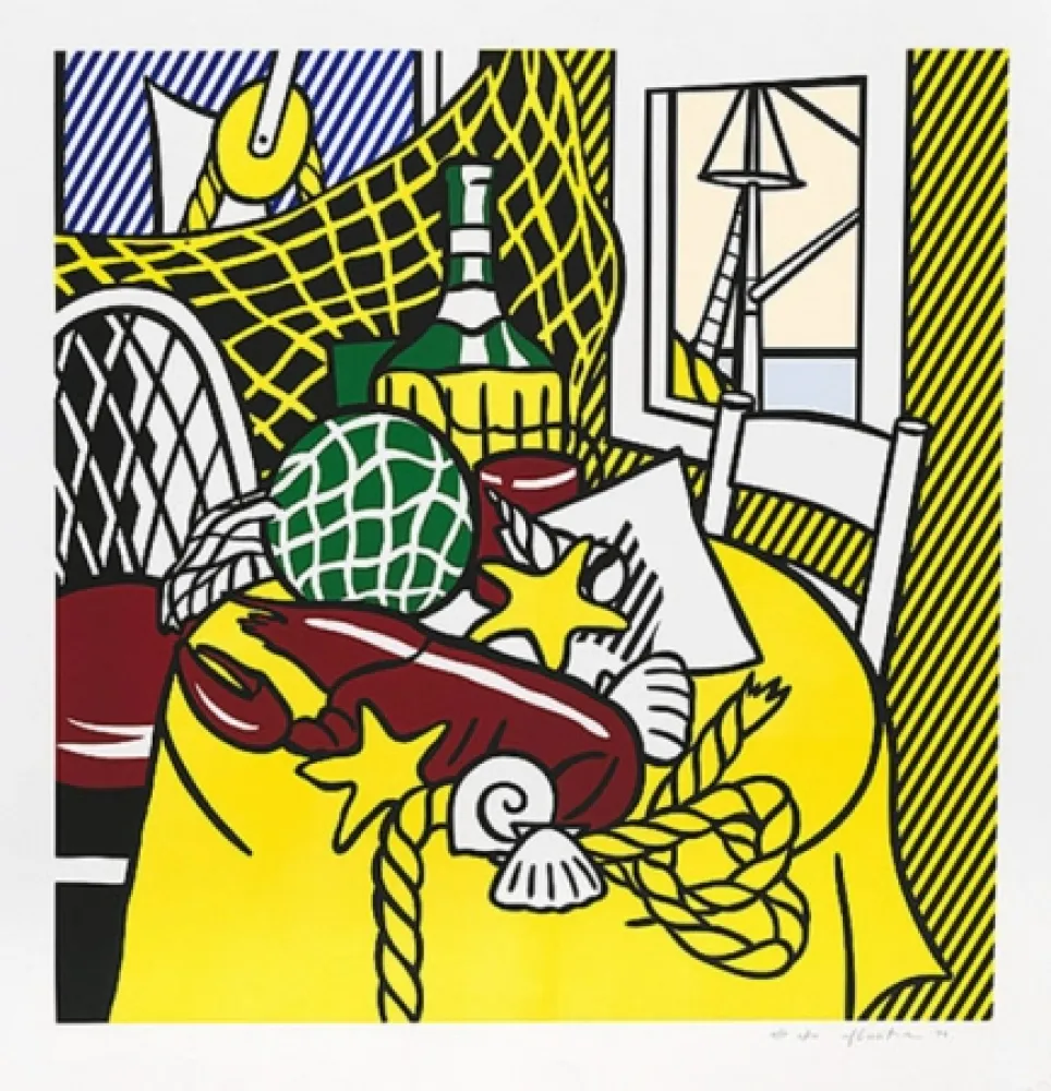 丝网印刷 Lichtenstein - STILL LIFE WITH LOBSTER