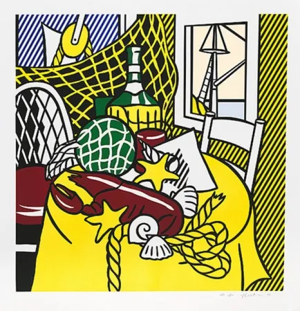丝网印刷 Lichtenstein - STILL LIFE WITH LOBSTER