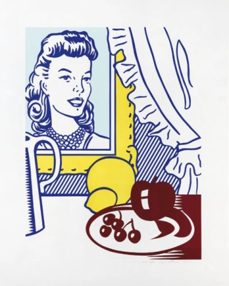石版画 Lichtenstein - Still Life with Portrait