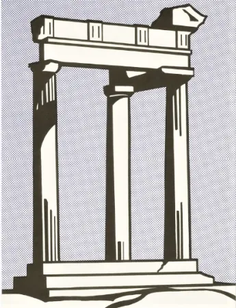 石版画 Lichtenstein - Temple (Leo Castelli mailer)